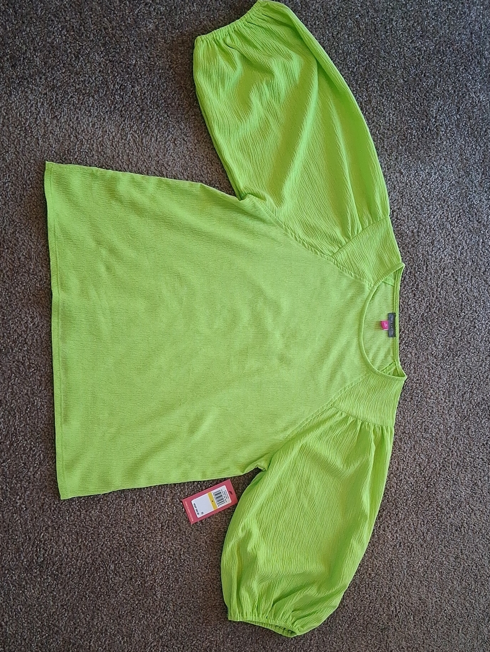 Vince Camuto Neon Lime Puff-Sleeve Tee